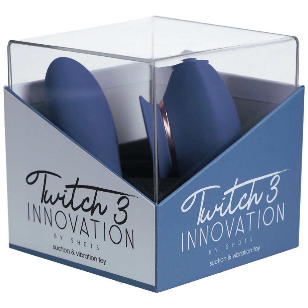 Twitch 2 - Blue/Grey USB Rechargeable Suction Vibrator
